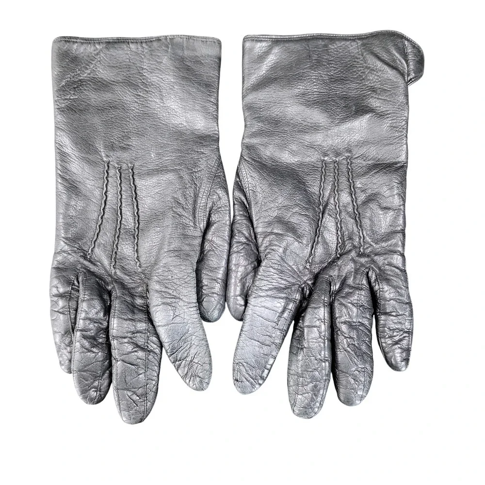 Gloves by Superb Vintage Black Leather Gloves Made in‎ Italy Size 6.5